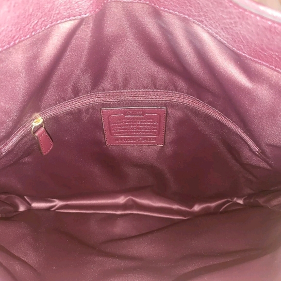 NWT Coach Burgundy Leopard Haircalf Leather Turnlock Large Hobo Shoulder Purse - Picture 6 of 13